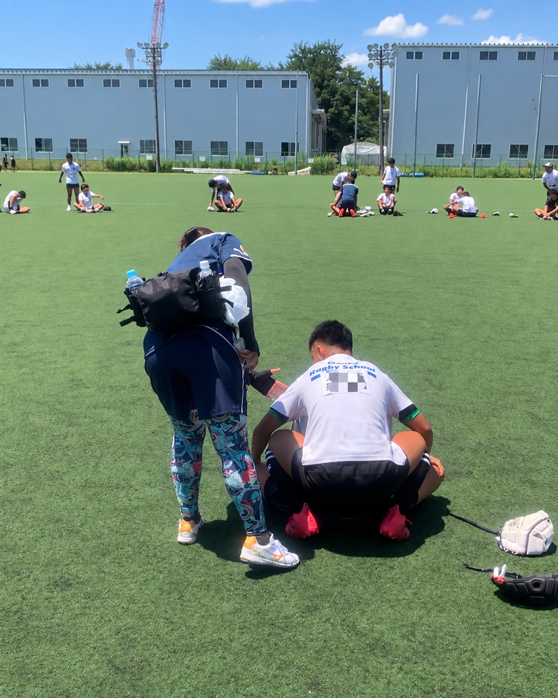 トレーナー活動（ラグビースクールでのケア）